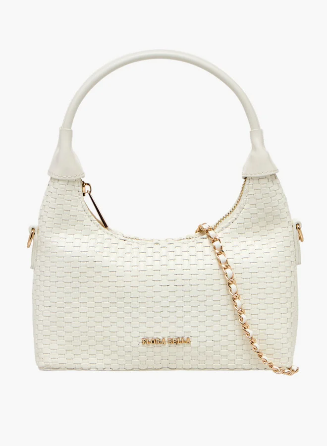 فلورا بيلا من شو إكسبرس Weave Textured Shoulder Bag with Zip Closure