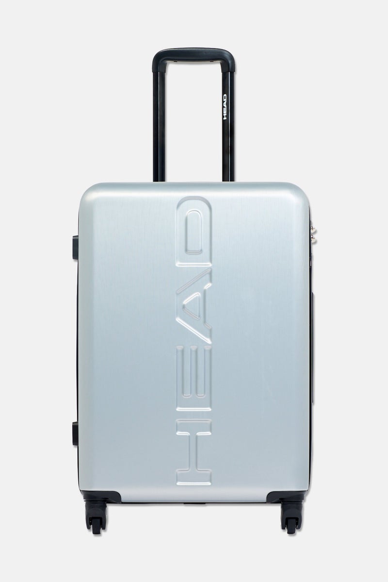 HEAD 20 Inch Brand Logo Cabin Spinner Luggage, Silver - Image 1
