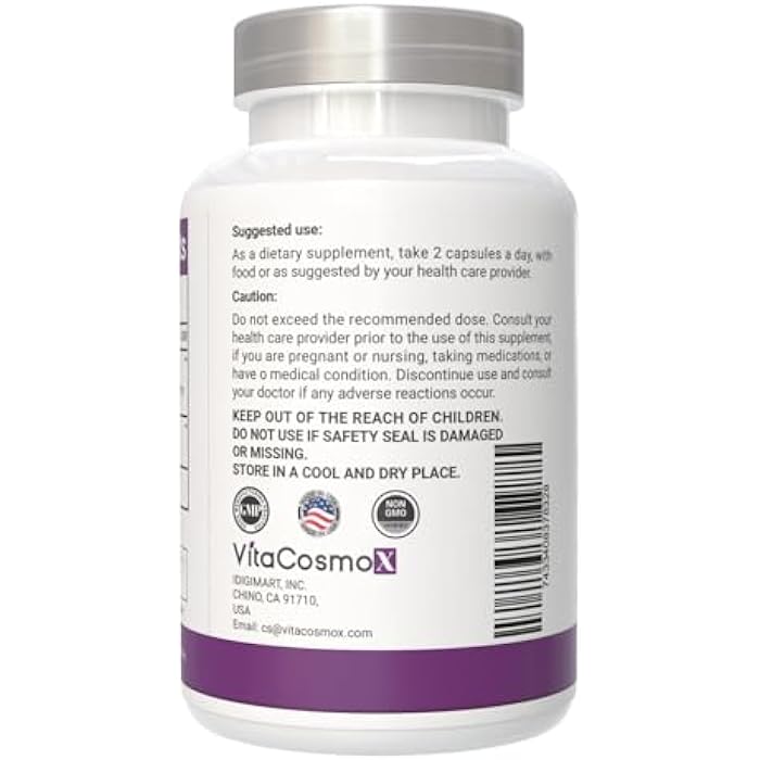 VitaCosmoX Milk Thistle 2,000 mg, Vegan Capsules, 240 Count, Milk Thistle and Dandelion Root Extract, Non-GMO, Gluten-Free - Image 3