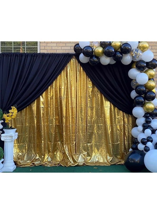 Poise3EHome 8Ft x 10Ft Gold Sequin Backdrop, Glitter Thick Satin Sequin Background Drapes,Sequence Xmas Thanksgiving Backdrop for Wedding Party Holiday Festival Decor - Image 3