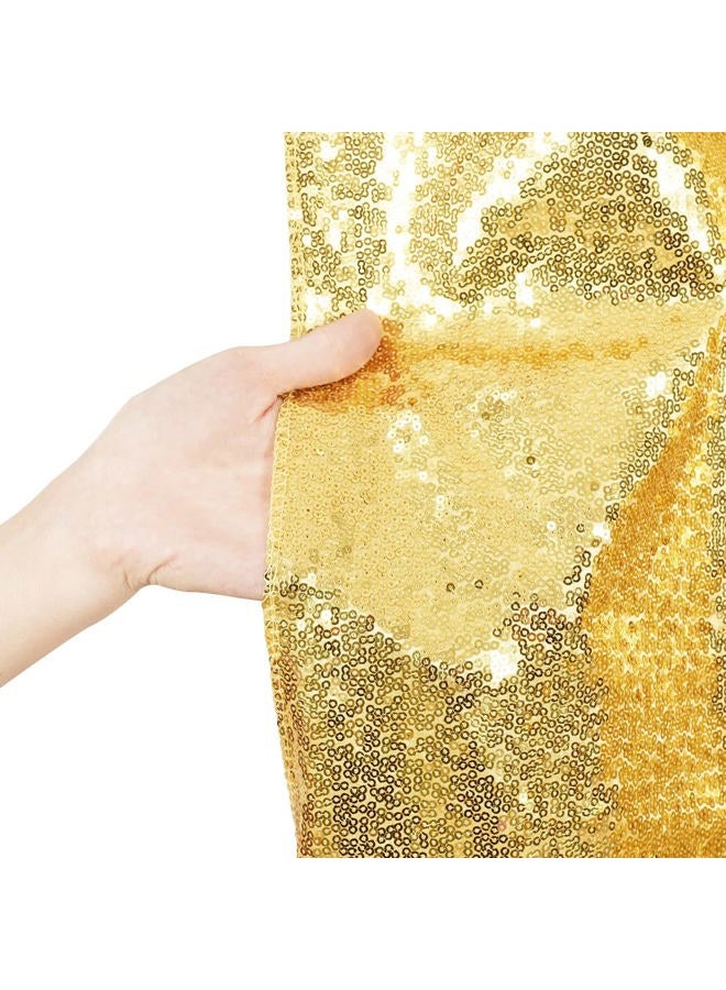 Poise3EHome 8Ft x 10Ft Gold Sequin Backdrop, Glitter Thick Satin Sequin Background Drapes,Sequence Xmas Thanksgiving Backdrop for Wedding Party Holiday Festival Decor - Image 4