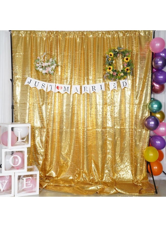 Poise3EHome 8Ft x 10Ft Gold Sequin Backdrop, Glitter Thick Satin Sequin Background Drapes,Sequence Xmas Thanksgiving Backdrop for Wedding Party Holiday Festival Decor - Image 2