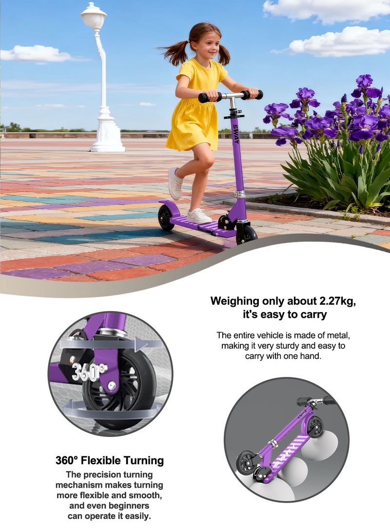 sway سكوتر قابل للطي، مع مقبض قابل للتعديل، سهل الطي، للأطفال من 6-12 سنة - Image 2