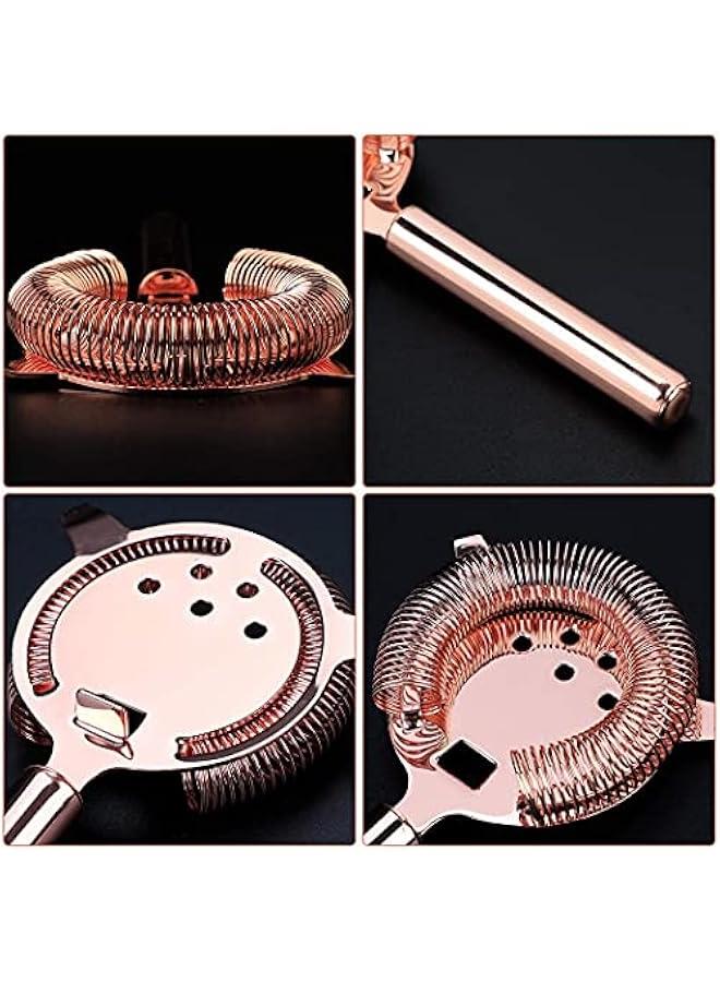 Cocktail Strainer, Stainless Steel Bar Strainer Bartending Shake Drinks Ice Mixed Filter for Bar Club Party (Rose Gold)  - Image 5