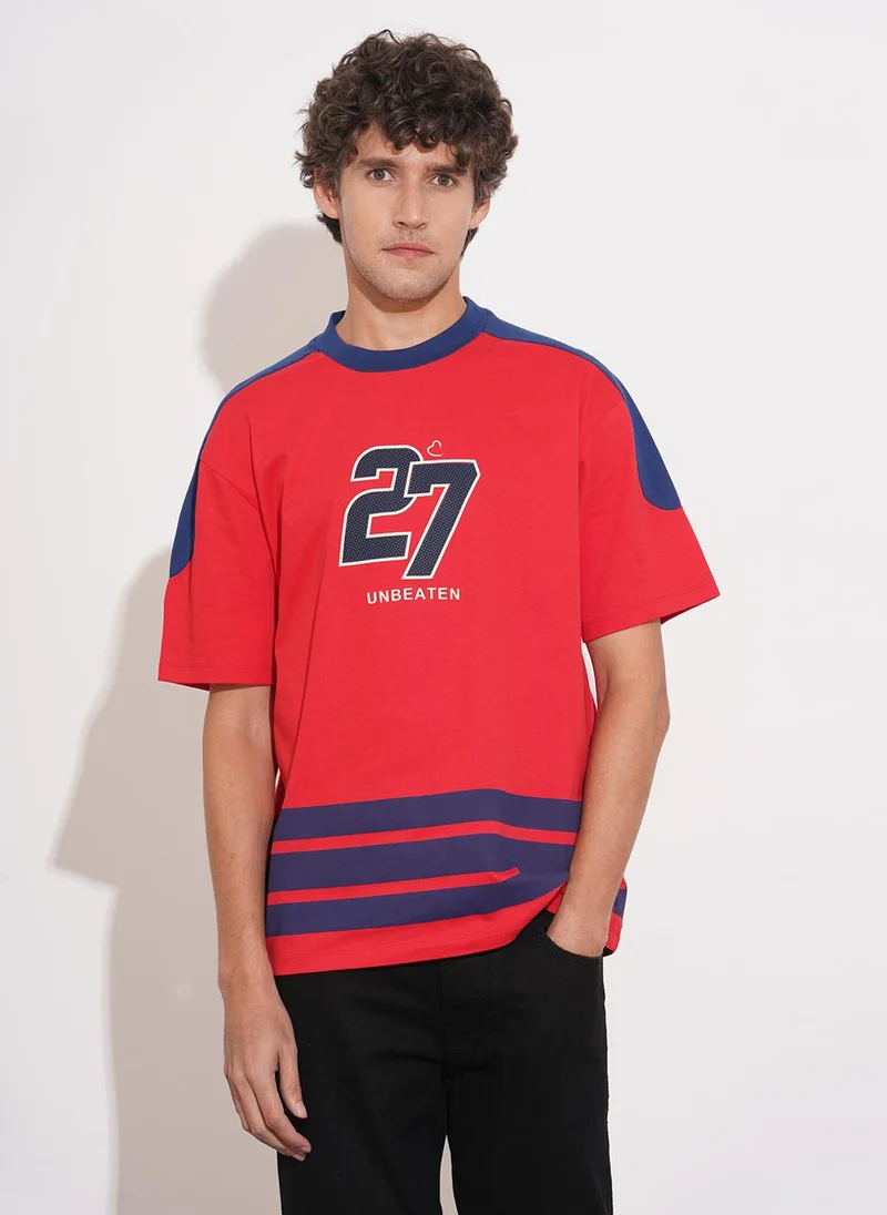 Being Human Printed Round Neck Short Sleeves Pure Cotton Relaxed Fit T-shirt