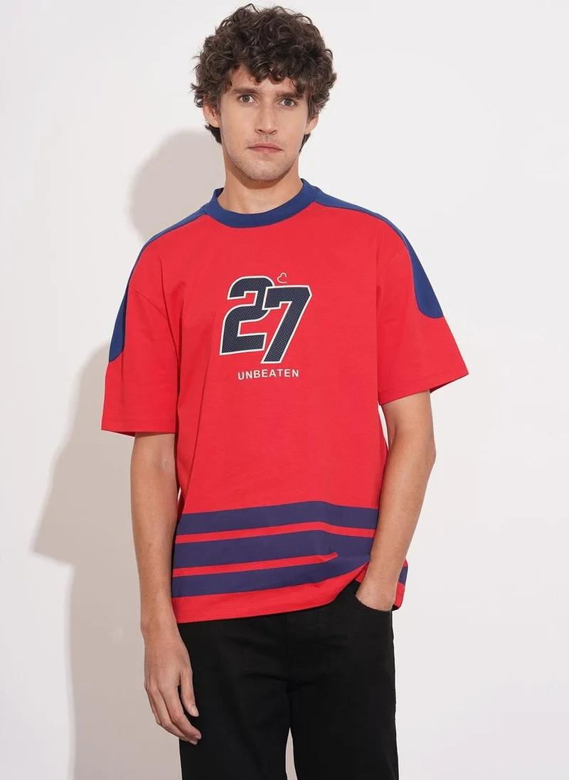 Being Human Printed Round Neck Short Sleeves Pure Cotton Relaxed Fit T-shirt