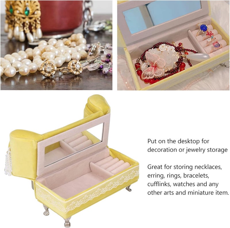 woobles Dollhouse Furniture Jewelry Box, Openable Sofa Jewelry Box 1/6 Sofa Cushions for Dollhouse Living Room Miniature Dollhouse Accessories Dolls House Furniture Couch (Loveseat Sofa(7.1 X 5.1 X 2.8in))-Loveseat Sofa(7.1 X 5.1 X 2.8in) - Image 2