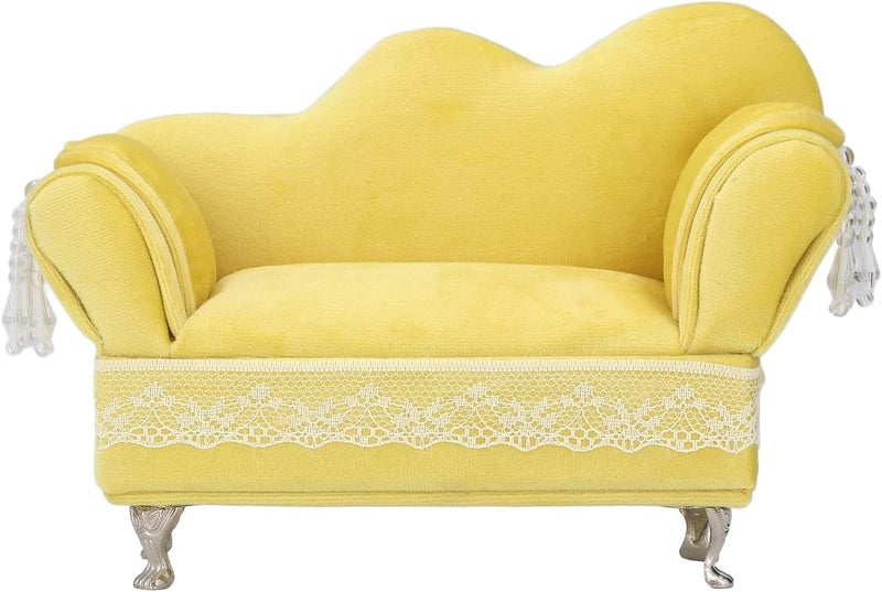 woobles Dollhouse Furniture Jewelry Box, Openable Sofa Jewelry Box 1/6 Sofa Cushions for Dollhouse Living Room Miniature Dollhouse Accessories Dolls House Furniture Couch (Loveseat Sofa(7.1 X 5.1 X 2.8in))-Loveseat Sofa(7.1 X 5.1 X 2.8in) - Image 1