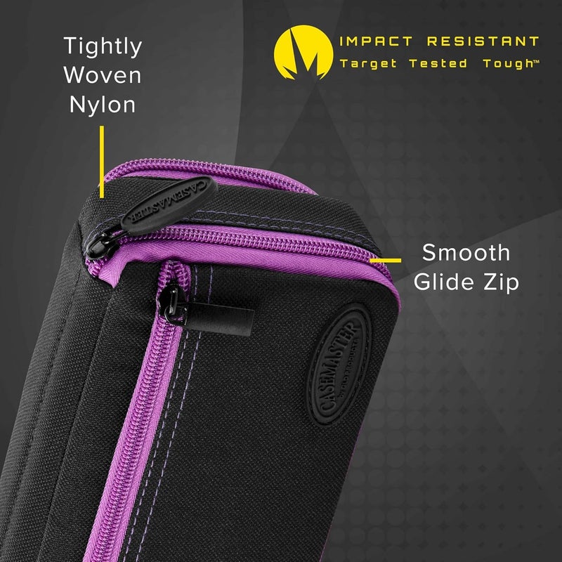 CASEMASTER Plazma Plus, 3 Dart Case for Soft and Steel Tip Darts Features Large Front Mobile Device Pocket, Built-in Storage Tube and Pockets for Flights, Tips, Shafts, and Personal Items - Image 2