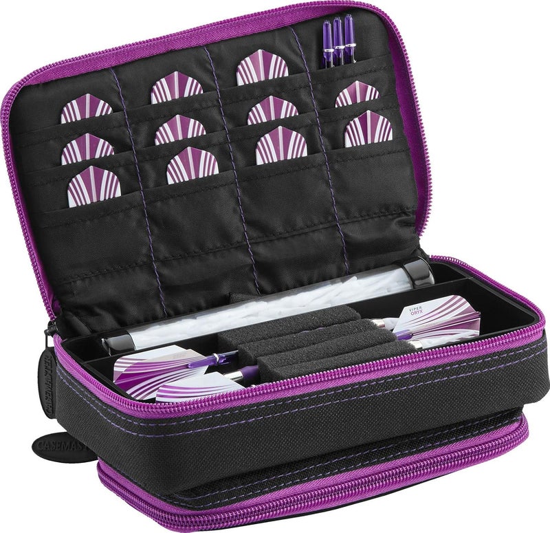 CASEMASTER Plazma Plus, 3 Dart Case for Soft and Steel Tip Darts Features Large Front Mobile Device Pocket, Built-in Storage Tube and Pockets for Flights, Tips, Shafts, and Personal Items - Image 1