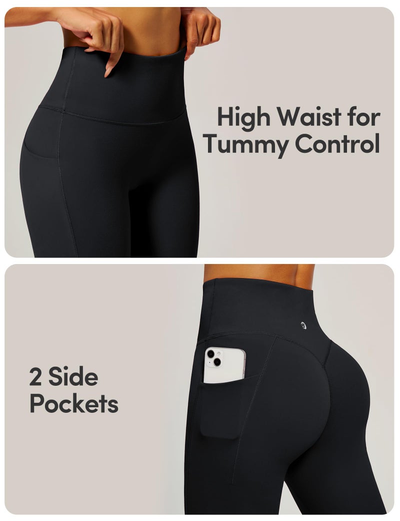 IUGA Hidden Scrunch Butt Lifting Leggings for Women Compression Gym Leggings with Pockets Booty Workout Yoga Pants Tummy Control Black - Image 5