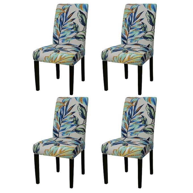 Stretch Dining Chair Covers Removable Washable Seat Parson Chair Protector Slipcover for Dining RoomPartyBanquetHotelCeremony Set of 4 Leaves