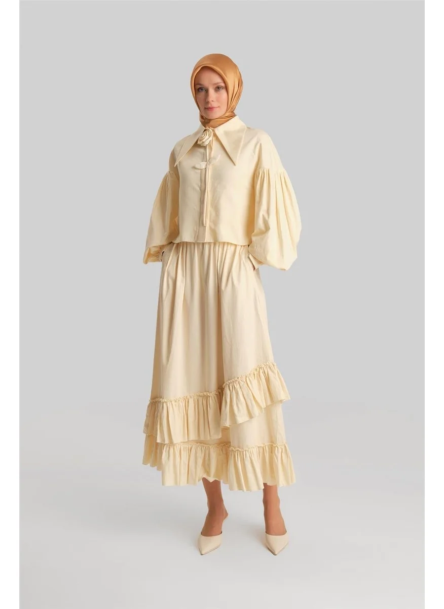 ARMINE Skirt with Ruffle Hem 24Y1638 Moonstone