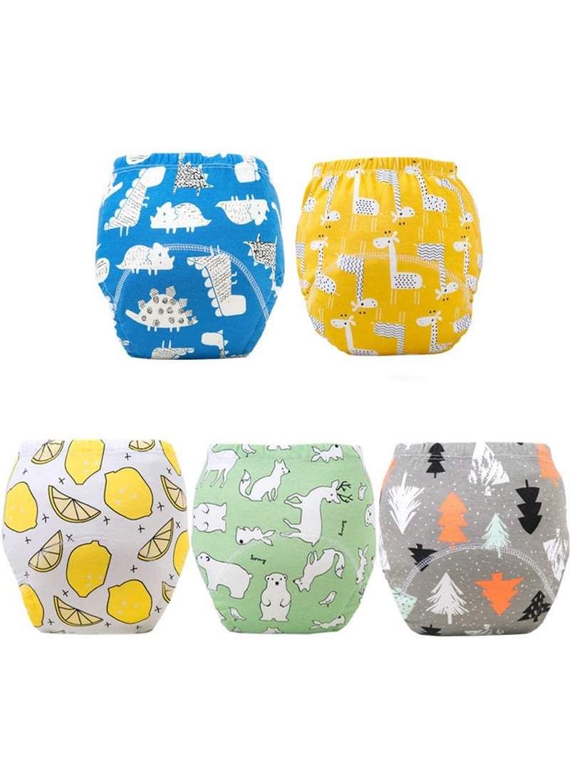 بيوينتي 5 قطع من سراويل تدريب الأطفال على استخدام المرحاض، ملابس داخلية للتدريب على استخدام المرحاض قابلة للتنفس - Image 1