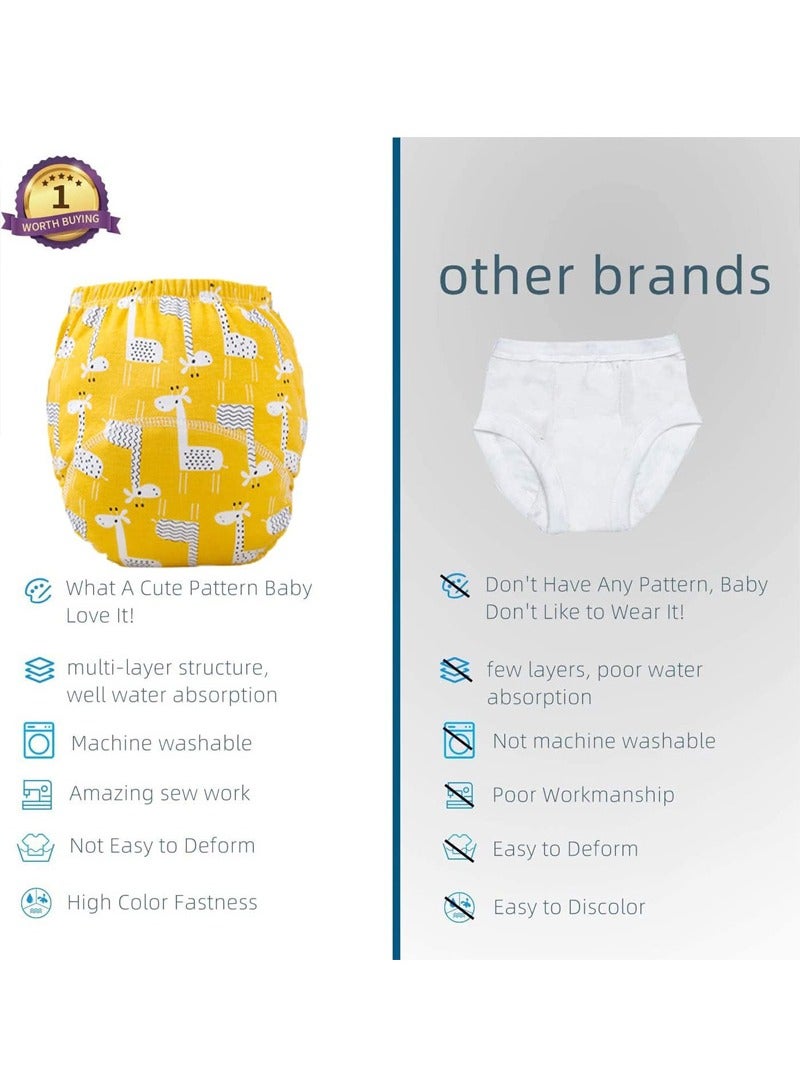 بيوينتي 5 قطع من سراويل تدريب الأطفال على استخدام المرحاض، ملابس داخلية للتدريب على استخدام المرحاض قابلة للتنفس - Image 3