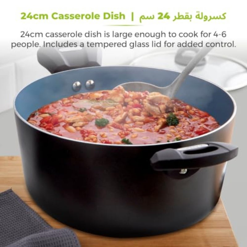 T80304 أواني طهي Cerasure 24 سم غير لاصقة لجميع أنواع المواقد، رمادي جرافيتي - Image 3