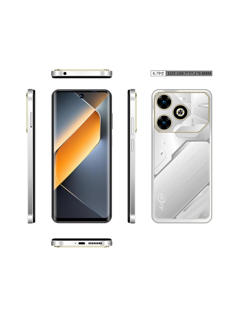 AllCall HERO 60 MAX - ذاكرة الوصول العشوائي: (4+16) 20 جيجابايت + ذاكرة القراءة فقط: 128 جيجابايت، شاشة 6.8 بوصة 720*1640 IPS HD+، بطارية 5160 مللي أمبير، فضي لامع