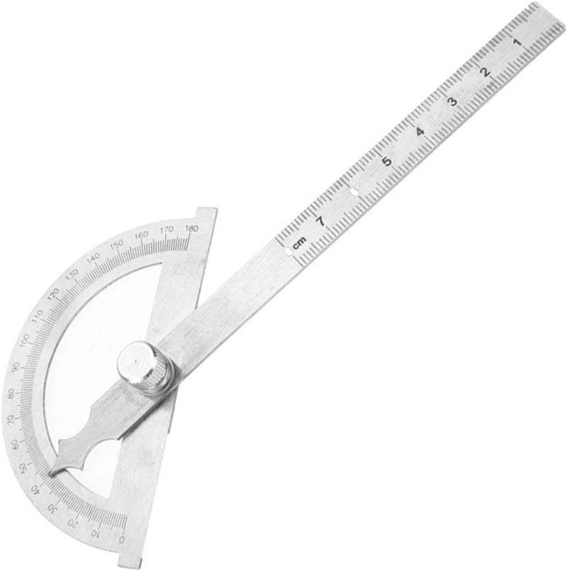 Practical Lock Nut, Stainless Steel Protractor, Goniometer, Protractor, Measuring Ruler (80 * 120mm) - Image 1