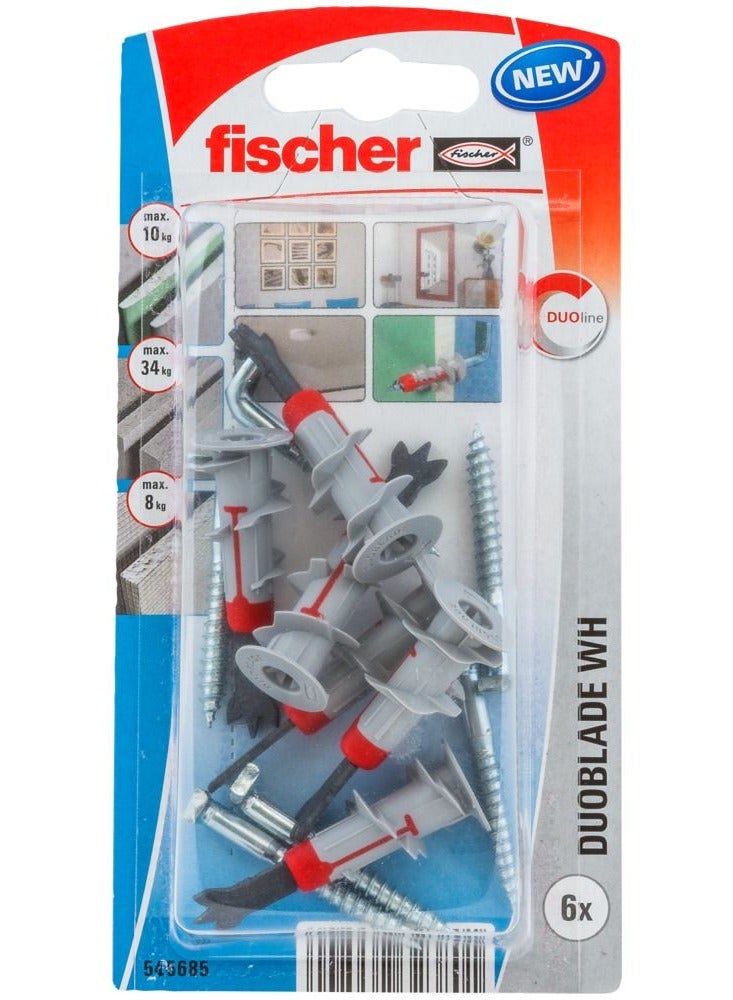 Fischer Plasterboard Fixing + L Hook 6Pcs
