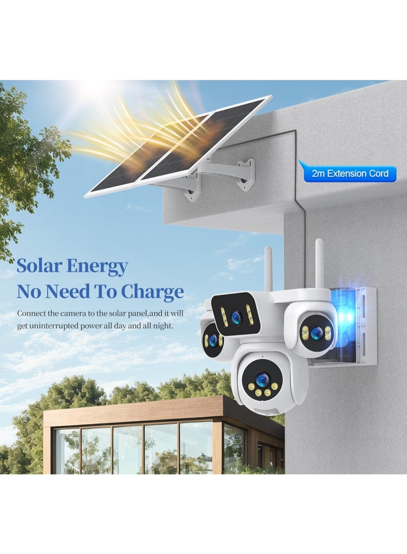 LS VISION 4 Screens AOV Solar Surveillance Cameras 4G 24/7 Recording Outdoor 16X Optical Zoom Auto Tracking 20W Solar Panel IP66，Standard 128GB memory card and built-in 16000mAh battery - Image 3