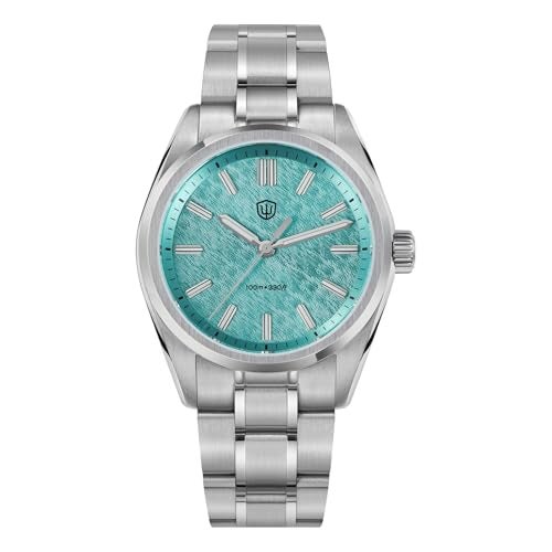 watchdives WD0003 Original Design Aventurine Men Watch VH31 Sweep Second Quartz Watch 36mm Sapphire Crystal Luxury Wristwatch 100m Waterproof Aqua Blue - Image 1