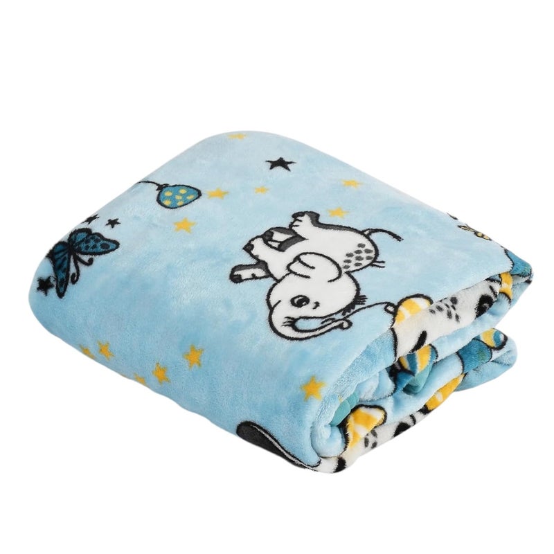 PWI Supersoft Baby Blanket Wrapper for Newborn | 30x40 inches | Lightweight AC Blanket for 0-2 Years | Ultra Soft & Skin-Friendly | Pack of 2 (Blue and Peach) - Image 2
