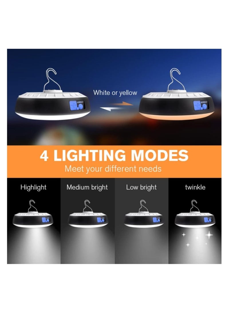 Solar Camping Light, USB Rechargeable Lantern Waterproof Lights with Remote Control, Portable LED Camping Light wiht Magnetic Base for Camping Hurricanes Power Outages Homes - Image 2