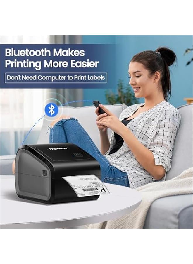 phomemo Bluetooth Thermal Label Printer, D550BT 4x6 Shipping Label Printer for Small Business, Wireless Barcodes Printer for Shipping Packages, Compatible with iPhone, Android, Mac - Image 3