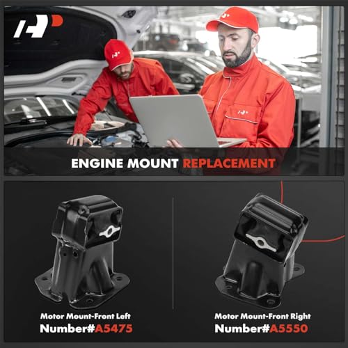 A-Premium Front Left and Right Engine Motor Mount Kit Compatible with Jeep Grand Cherokee 2005-2009, Commander 2006-2009, 4.7L, 2-PC Set, Replace# 52090301AD, 52090301AE - Image 2