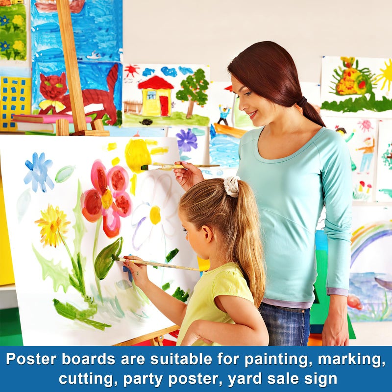 rookea 10 Pcs White Poster Board Paper 14x18, ROOKEA Blank Graphic Display Vision Boards Bulk for School Arts Classroom Crafts Projects Presentations Drawing Scrapbooking - Image 4