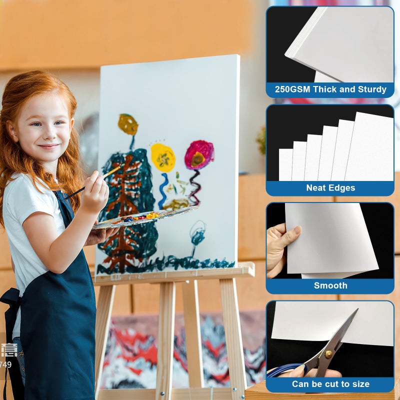 rookea 10 Pcs White Poster Board Paper 14x18, ROOKEA Blank Graphic Display Vision Boards Bulk for School Arts Classroom Crafts Projects Presentations Drawing Scrapbooking - Image 3