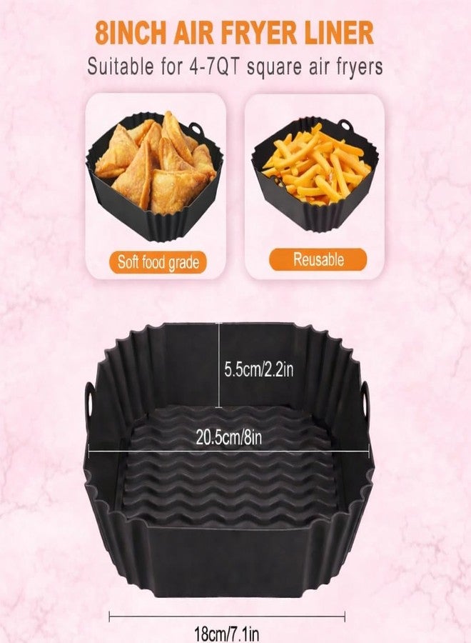 Clazkit Square Silicone Air Fryer Liners,Reusable Air Fryer Pot, Airfryer Accessories, Air Fryers for Oven Microwave Accessories (9 Inch-Color May Vary -Pack of 1) - Image 2