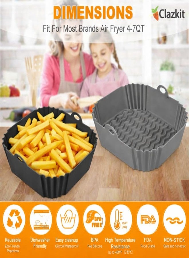 Clazkit Square Silicone Air Fryer Liners,Reusable Air Fryer Pot, Airfryer Accessories, Air Fryers for Oven Microwave Accessories (9 Inch-Color May Vary -Pack of 1) - Image 5
