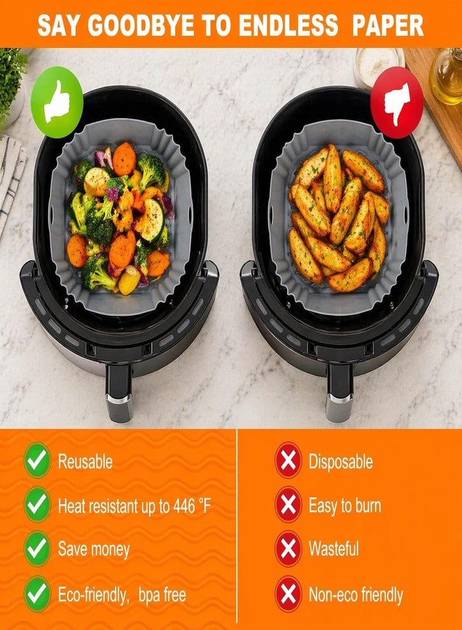 Clazkit Square Silicone Air Fryer Liners,Reusable Air Fryer Pot, Airfryer Accessories, Air Fryers for Oven Microwave Accessories (9 Inch-Color May Vary -Pack of 1) - Image 4