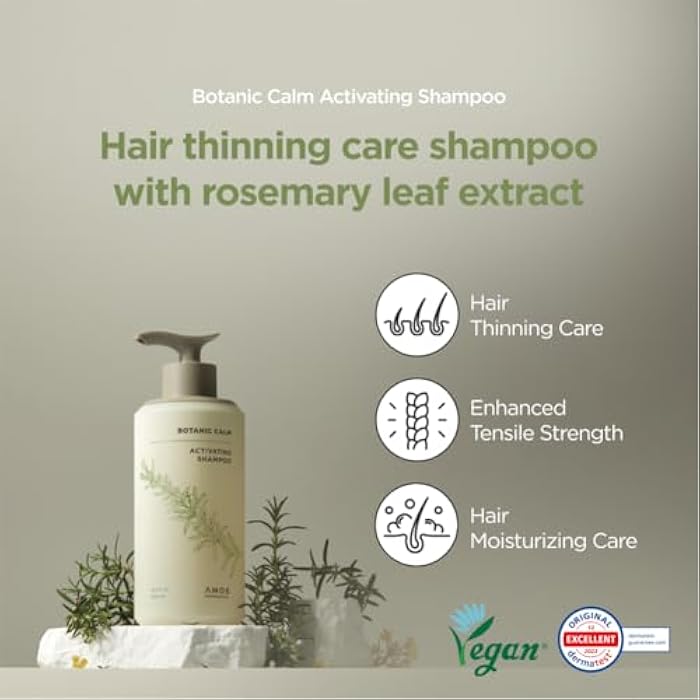 AMOS PROFESSIONAL Botanic Calm Activating Shampoo l Vegan Scalp & Hair Strengthening Shampoo with Rosemary and Biotin, Sulfate Free, 16.9 fl. oz. - Image 2