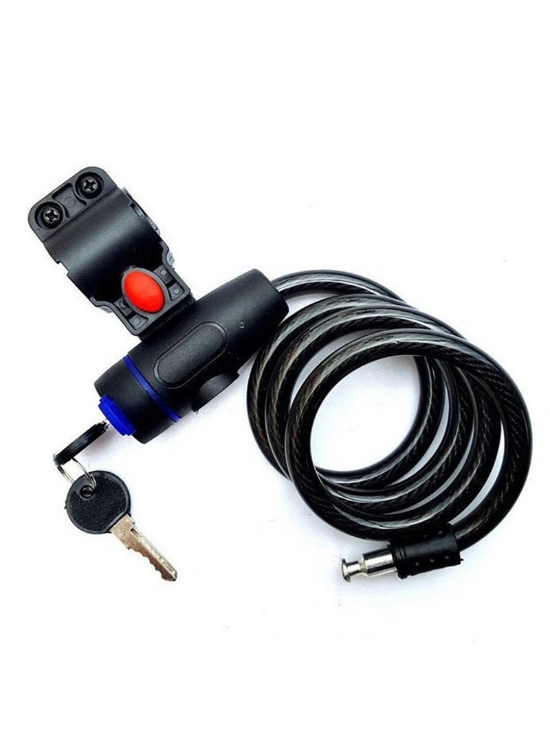 قفل دراجة مضاد للسرقة، كابل قفل الدراجة مع مفتاحين، قفل كابل الدراجة لدراجات الطرق والدراجات الجبلية (قفل المفتاح) - Image 1