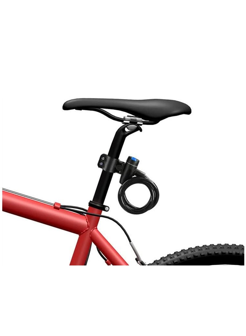 قفل دراجة مضاد للسرقة، كابل قفل الدراجة مع مفتاحين، قفل كابل الدراجة لدراجات الطرق والدراجات الجبلية (قفل المفتاح) - Image 5