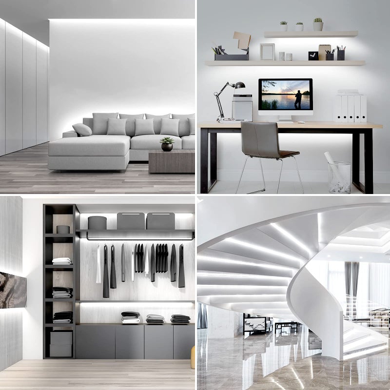 Lepro شريط إضاءة LED ليبرو أبيض، 16.4 قدم، أضواء زينة قابلة للتعتيم، 6000 كلفن، أضواء شريط LED فائقة السطوع، 300 LED 2835، لاصق قوي 3M، مناسب للمنزل، المطبخ، تحت الخزائن، غرفة النوم، أبيض نهاري - Image 4