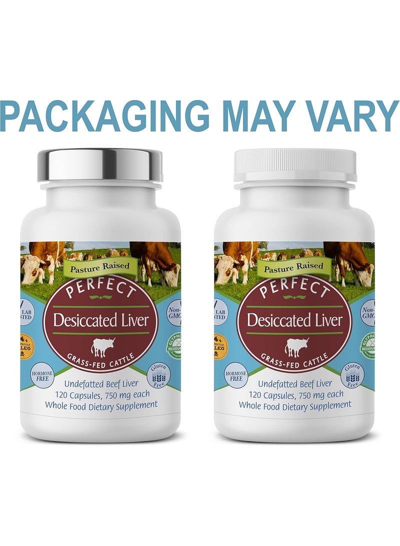 Perfect Supplements Desiccated Beef Liver Capsules Grass Fed Supplement -Natural Source of Protein, Iron, Vitamins A & B- Boosts Energy and Immunity - No Chemicals No Dairy and Hormone Free - Image 2