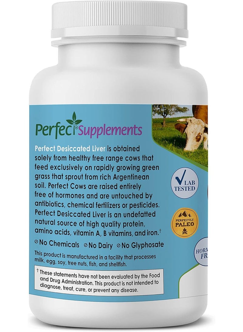 Perfect Supplements Desiccated Beef Liver Capsules Grass Fed Supplement -Natural Source of Protein, Iron, Vitamins A & B- Boosts Energy and Immunity - No Chemicals No Dairy and Hormone Free - Image 4