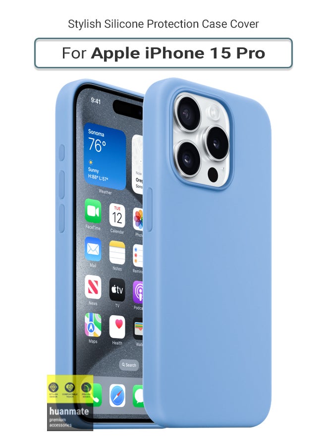 Stylish Silicone Case Cover For Apple iPhone 15 Pro Light Blue - pzsku/Z30AC02C9E09D5B69188CZ/45/_/1698592770/eb5a83fc-6624-4ecc-b934-a1f58c9be79c