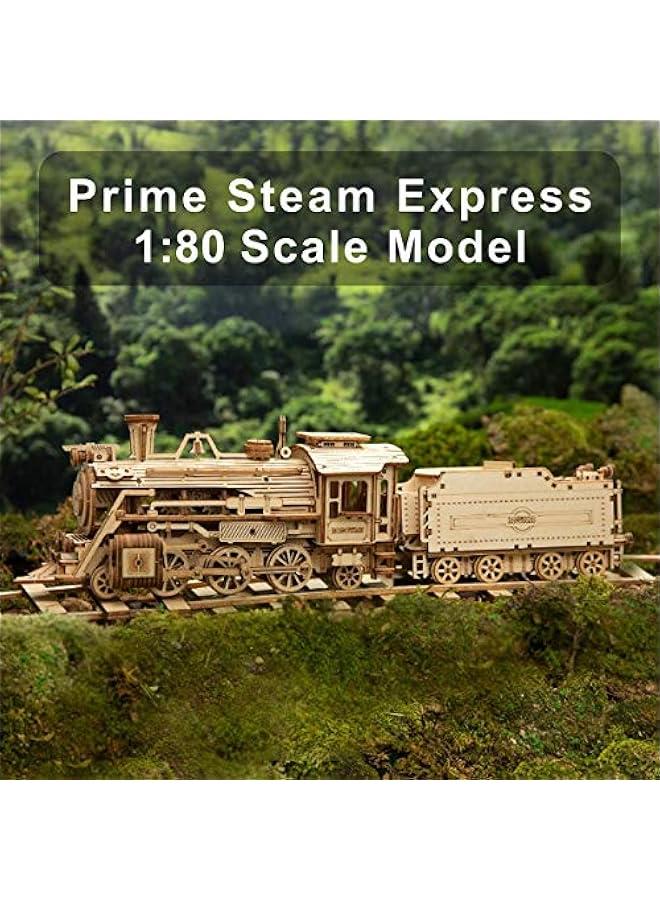 روكر احجية خشبية ثلاثية الابعاد للبالغين - مجموعات نموذج قطار ميكانيكي - احجية تحفيز الدماغ - مجموعات بناء المركبات - هدية فريدة للمراهقين في اعياد الميلاد/ (مقياس 1:80) (MC501-برايم ستيم - Image 2