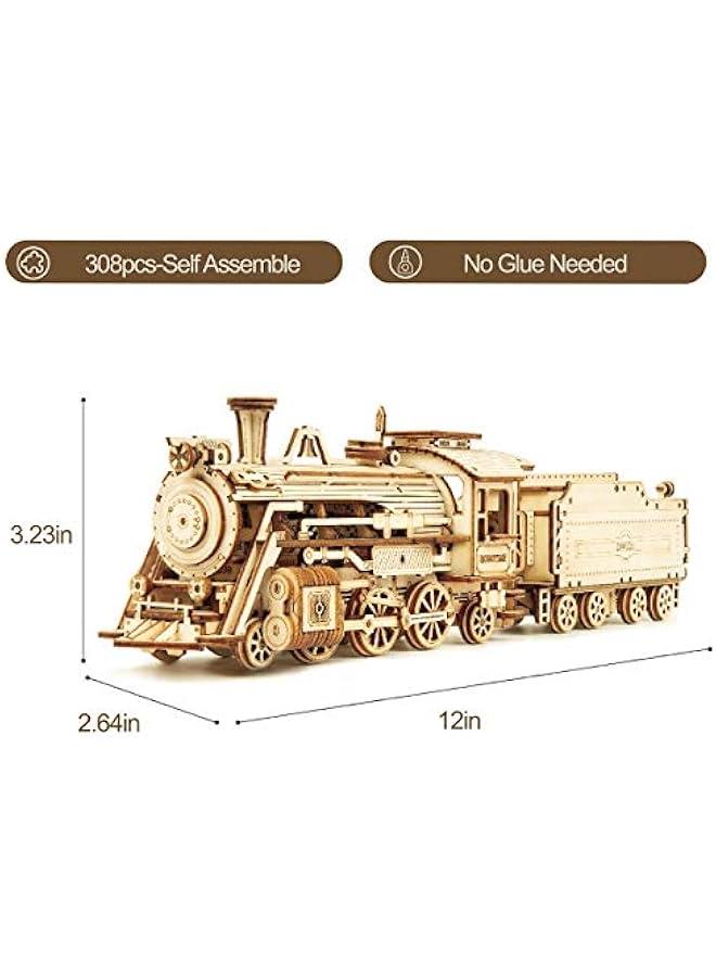 روكر احجية خشبية ثلاثية الابعاد للبالغين - مجموعات نموذج قطار ميكانيكي - احجية تحفيز الدماغ - مجموعات بناء المركبات - هدية فريدة للمراهقين في اعياد الميلاد/ (مقياس 1:80) (MC501-برايم ستيم - Image 5