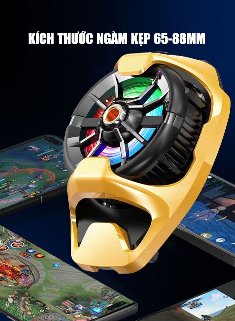 Memo DL22 Mobile Phone Cooling Fan with RGB Lights Adjustable Semiconductor Radiator Cooler - Image 3