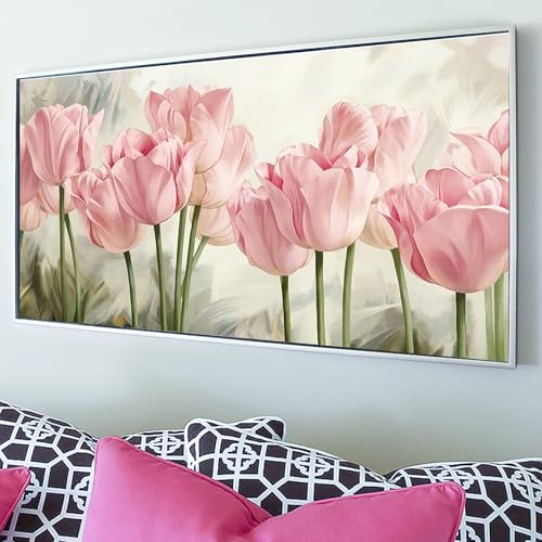 YALKIN Square 5D Diamond Painting Kits for Adults, Large Tulip Flowers Diamond Art Kits Full Drill Diamond Painting Kit for Adult Beginners, DIY Picture Art for Home Wall Decor 40x70CM/15.8x27.6in - Image 3