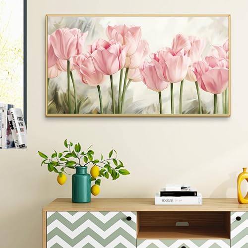 YALKIN Square 5D Diamond Painting Kits for Adults, Large Tulip Flowers Diamond Art Kits Full Drill Diamond Painting Kit for Adult Beginners, DIY Picture Art for Home Wall Decor 40x70CM/15.8x27.6in - Image 4