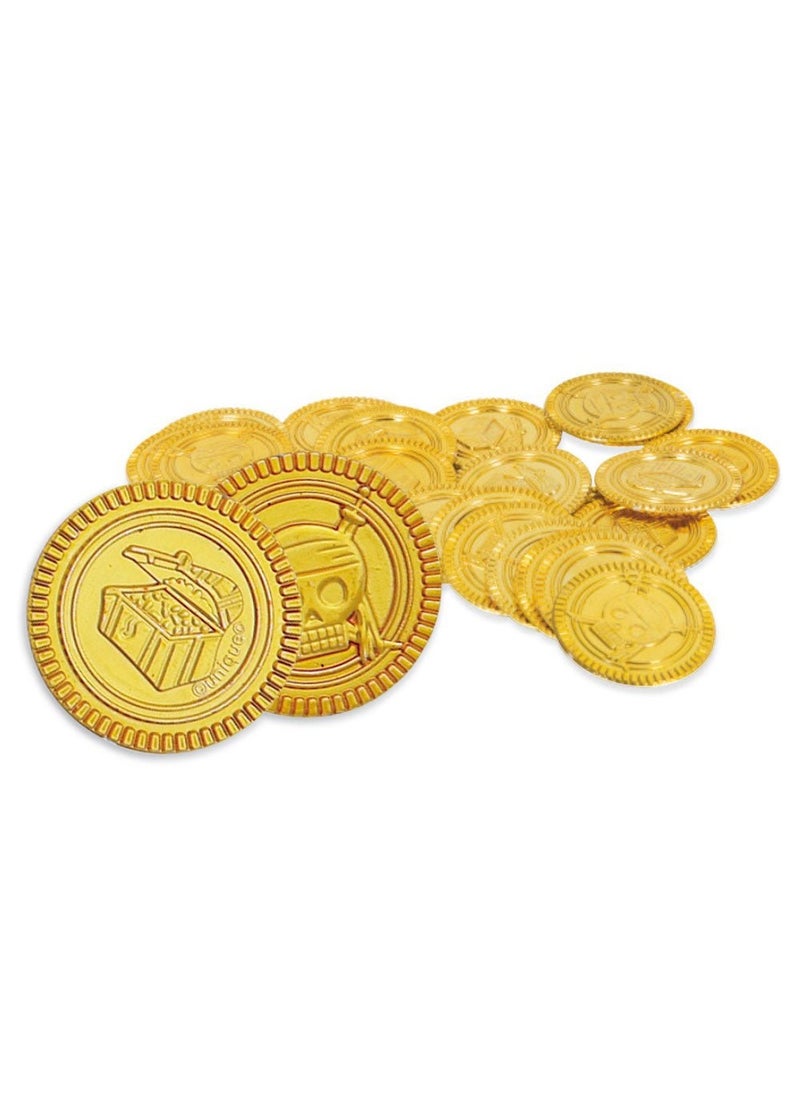 Unique Gold Coins Pirate Plastic 3.5cm 30-Pack Treasure - Image 1
