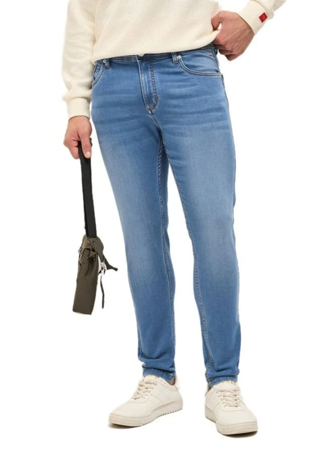 Men's Light Blue with Light Fade Mid-Rise Skinny Fit Jeans Classic Comfort With Modern Style, Perfect For Everyday Casual Looks And Effortless Streetwear Vibes