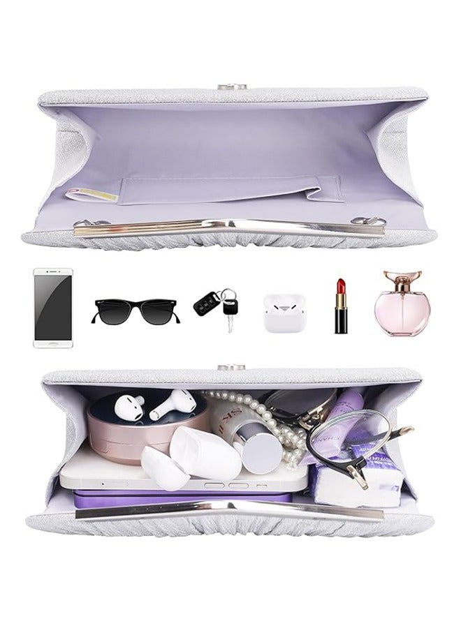 Women's Evening Handbags, Sparkly Pleated Evening Purse, Elegant Sequins Clutch for Wedding Formal Cocktail Party - Image 4