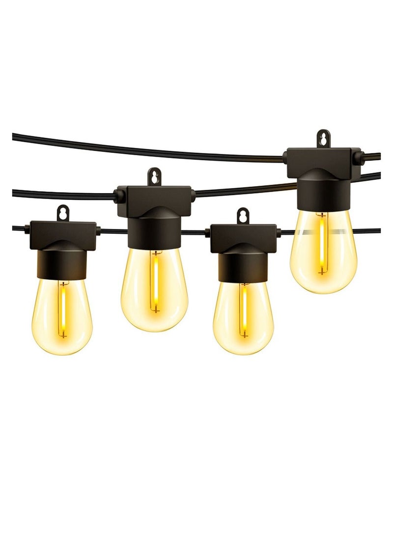 Cool Baby COOLBABY Outdoor Garden High Voltage String Lights 50Ft S14 Outdoor Warm Lights with 15 Bulbs and 1 Spare Bulb - Image 1